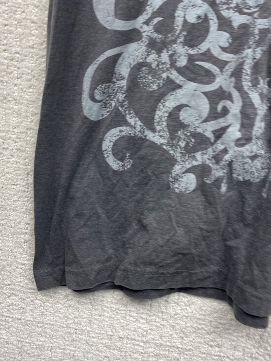 Y2K Zero Tolerance Gray T-shirt Grunge Punk Goth Affliction Style Cross Men Sz M - Picture 5 of 11